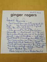 Ginger Rogers - handsigniert - Brief
