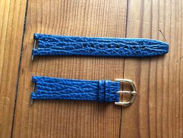 Lederarmband blau Uhrenarmband 19mm