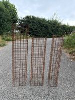 3x Steinsäule Gabione  roh rostend diverse Grössen