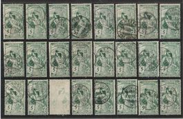 gutes Lot mit 77C  UPU 1900, gestempelt