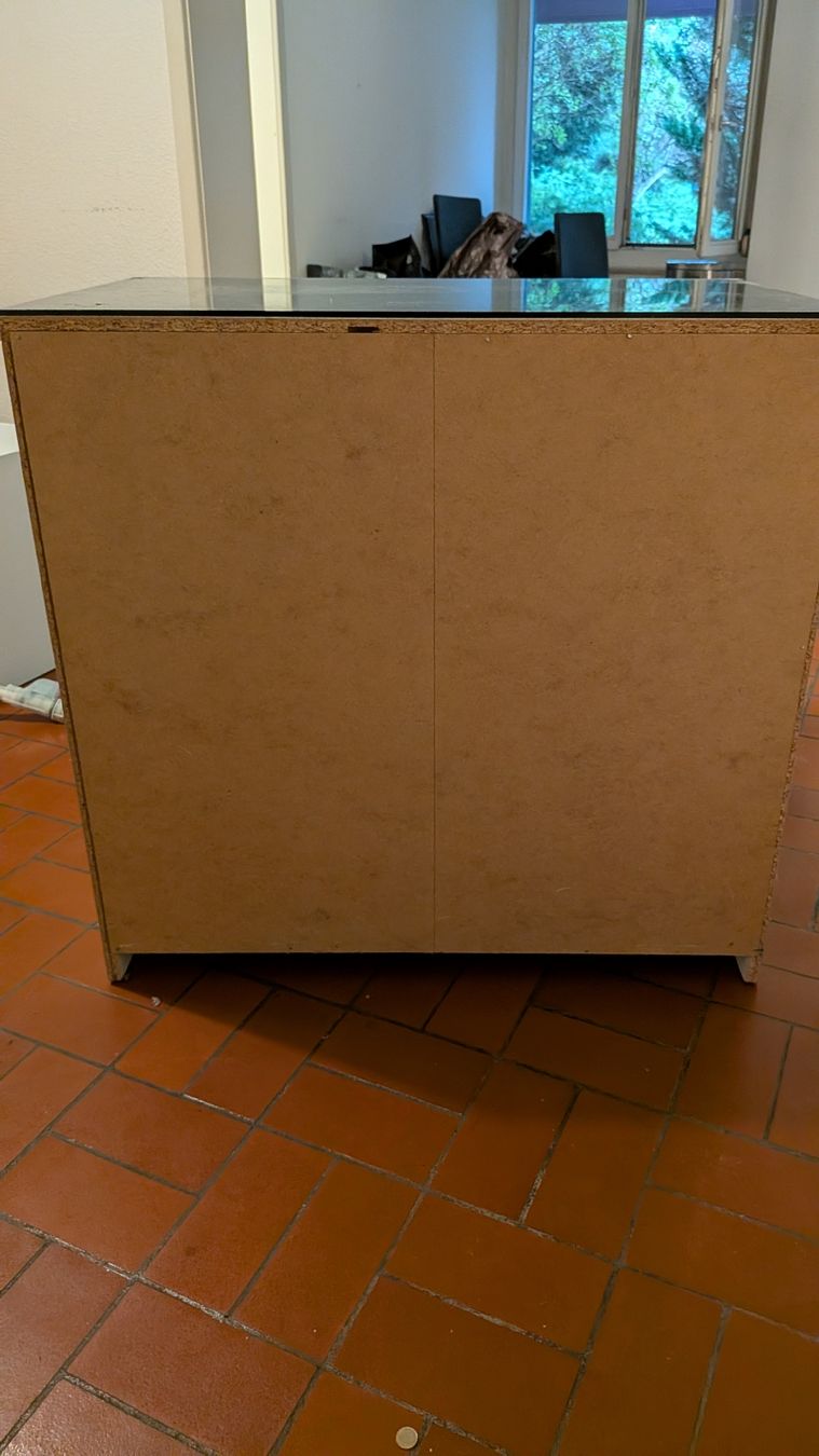 Cassettiere: Weisse Kommode mit 3 Schubladen & Glasplatte – Usato da Zürich venduto da doomsta 3