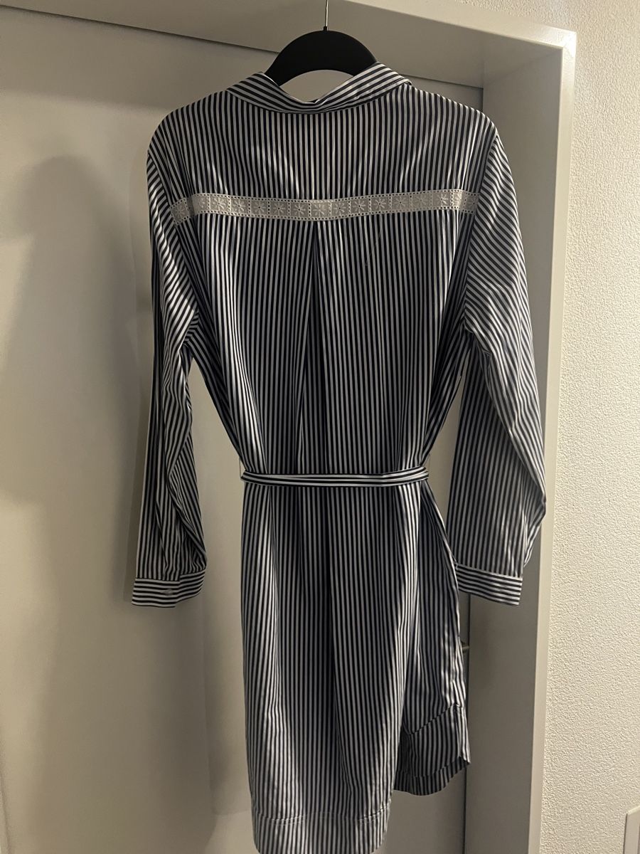 C&A Vestiti: Gestreiftes Hemdblusenkleid Gr. 44 mit Spitzendetails – Usato da Hölstein venduto da SelcCe 4