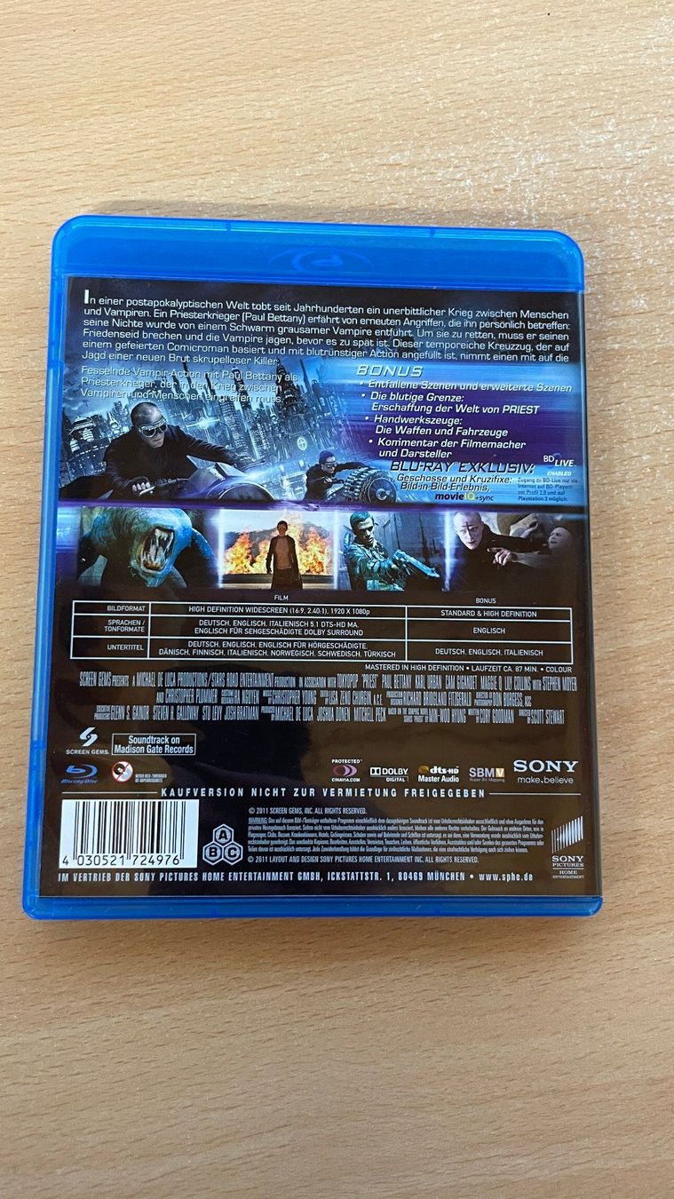 Tutti i DVDs: PRIEST - Special Edition – Usato da Glattfelden venduto da cybermaxx 1