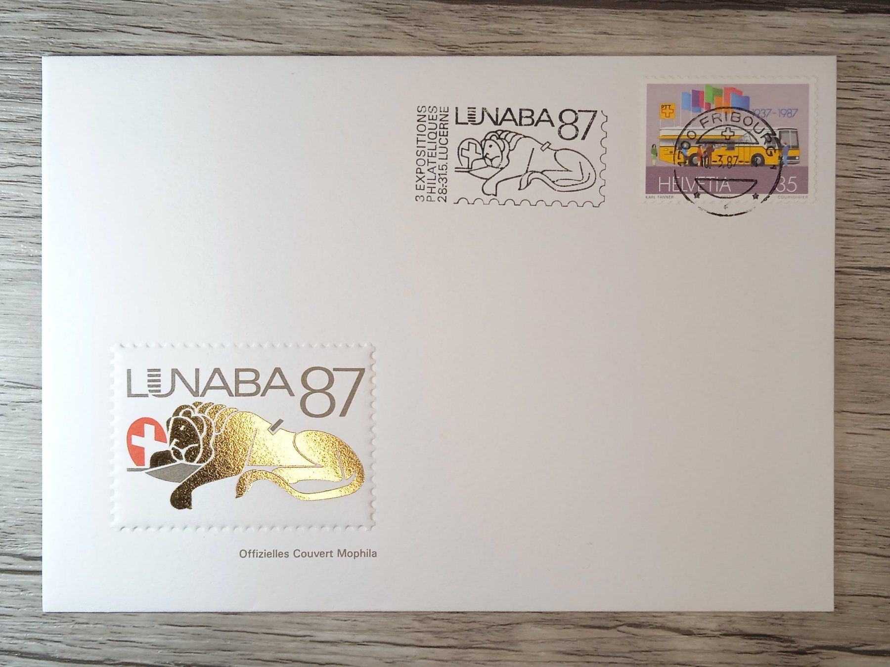 Tutti i francobolli: TR51 Enveloppe + Timbre Suisse 1987 – Usato da Cousset venduto da Patrick_Collections