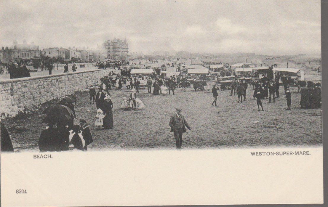 Ansichtskarten: old UK Postcard WESTON SUPER MARE - BEACH B. & D. ak – Gebraucht aus Vezia von Aquarius_Age