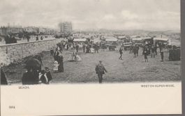 old UK Postcard WESTON SUPER MARE - BEACH B. & D. ak