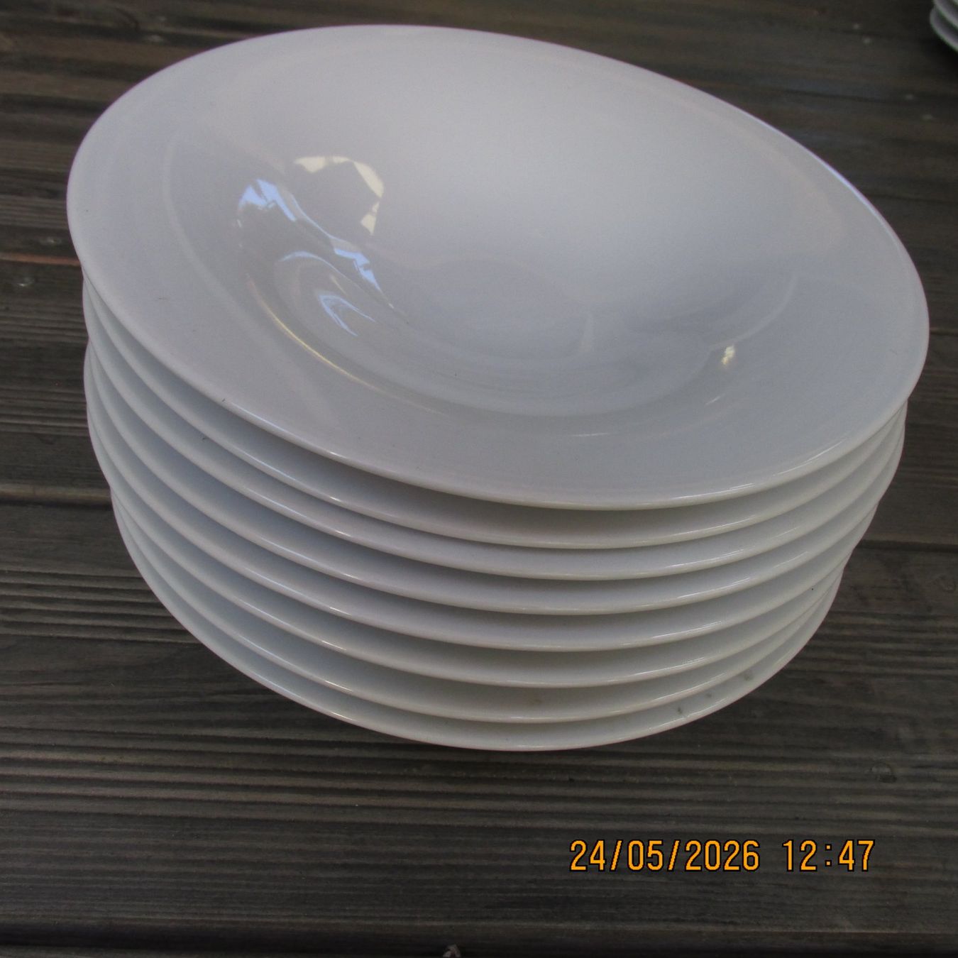 Teller: 8 Suppenteller/Pastateller, weiss, Durchmesser 22 cm – Gebraucht aus Galgenen von Forflowers 2