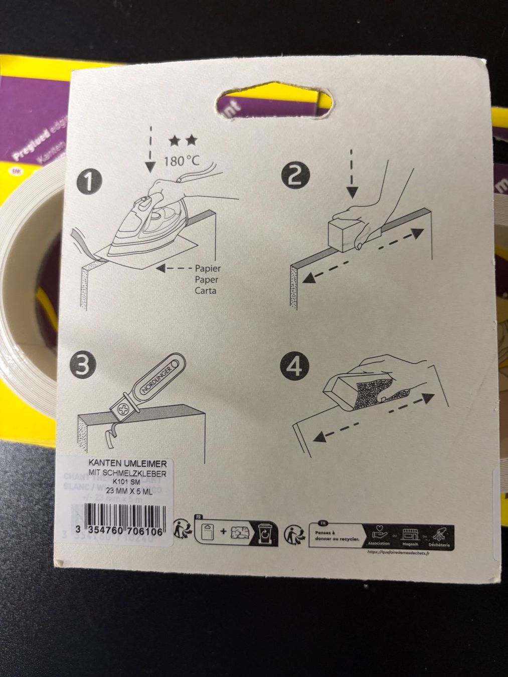 Altro materiale per ufficio: 1 Pack Kantenschutz (Kantenumleimer) – Nuovo e nell'imballaggio originale da Obergösgen venduto da Andre118 1