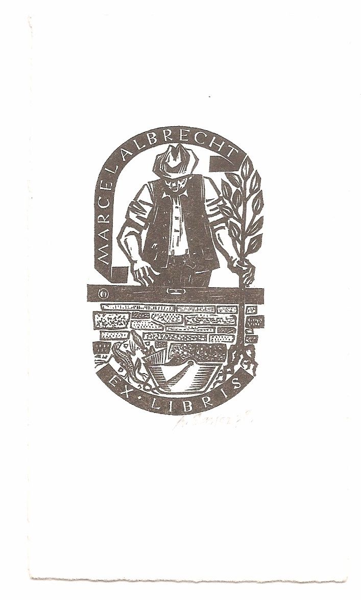 Grafica & Litografie: Ex-libris original signé Marcel Albrecht – Usato da Farvagny-le-Grand venduto da OlivierFurrer
