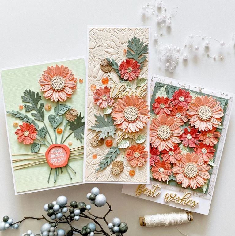 Sciablone: Spellbinders Dies ** Sunflower ** – Nuovo e nell'imballaggio originale da Rubigen venduto da rofi100 6