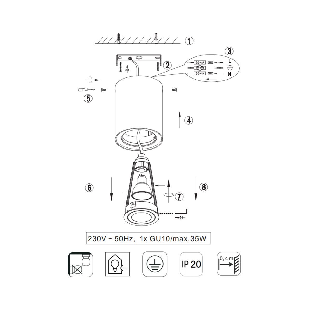 Lampade: Deckenleuchte, 1er Strahler, 9 cm Ø – Nuovo (secondo la descrizione) da Kreuzlingen venduto da Smart-Light 5