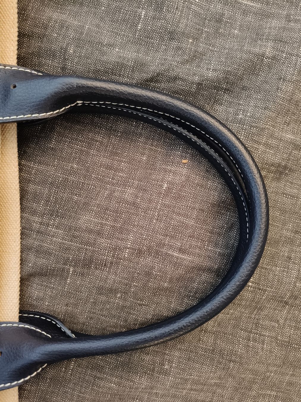Tessuti: Pack easy canvas leather handle handbag beige blue go – Usato da Zürich venduto da sha_vw65 7