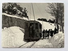 Postkarte Strassenbahn bei Mont im Schnee Fe 2/2 11 --1902--