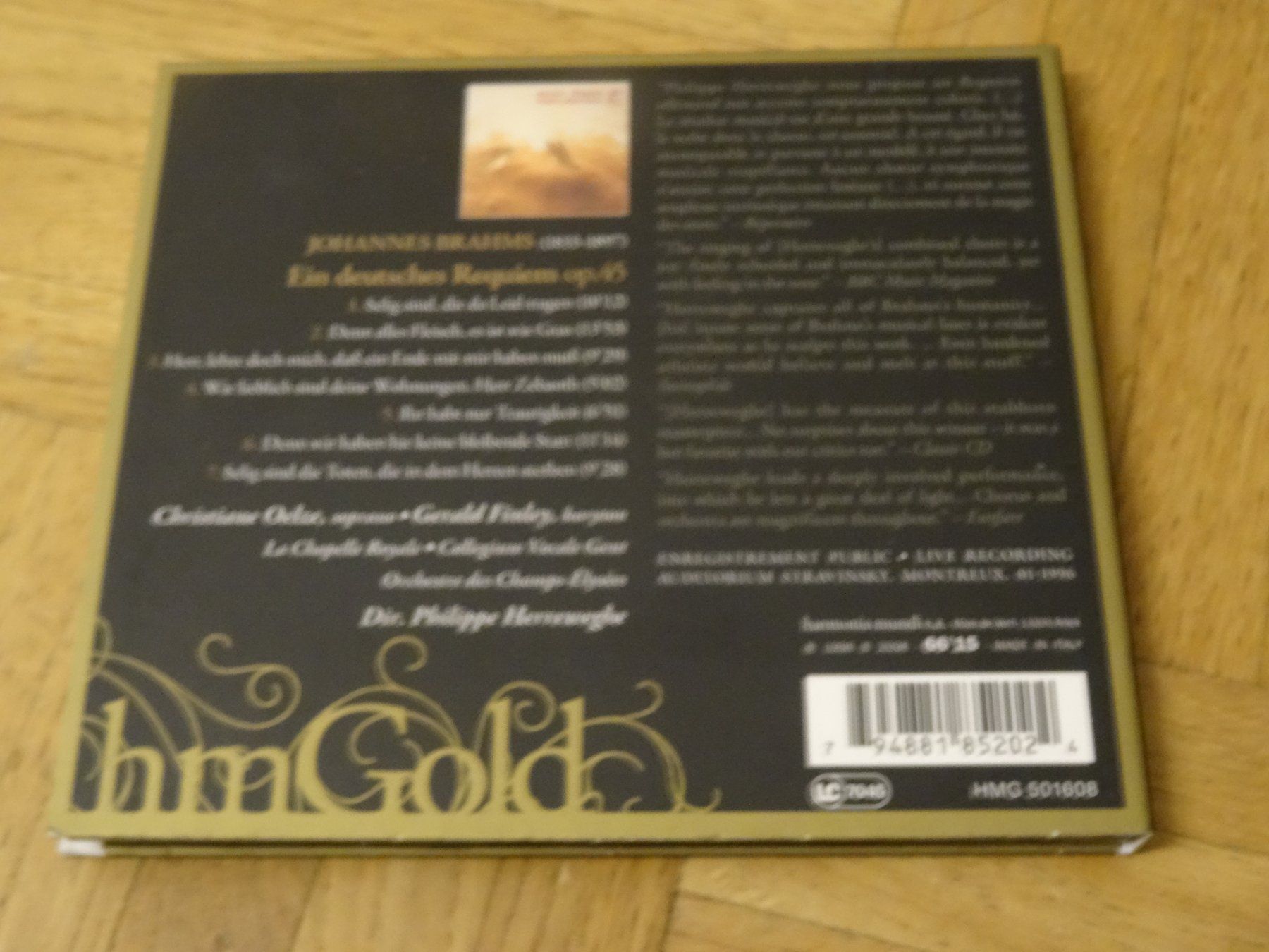 CDs: Brahms - Ein deutsches Requiem - Herreweghe CD – D'occasion à Olten par Disc-Ausverkauf 1