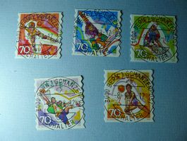 1998 Sondermarken Jugend,Sport ET 953 bis 957 Schanzenpost