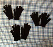 Lot de 3 paires de gants noirs en maille ? taille adulte/ado