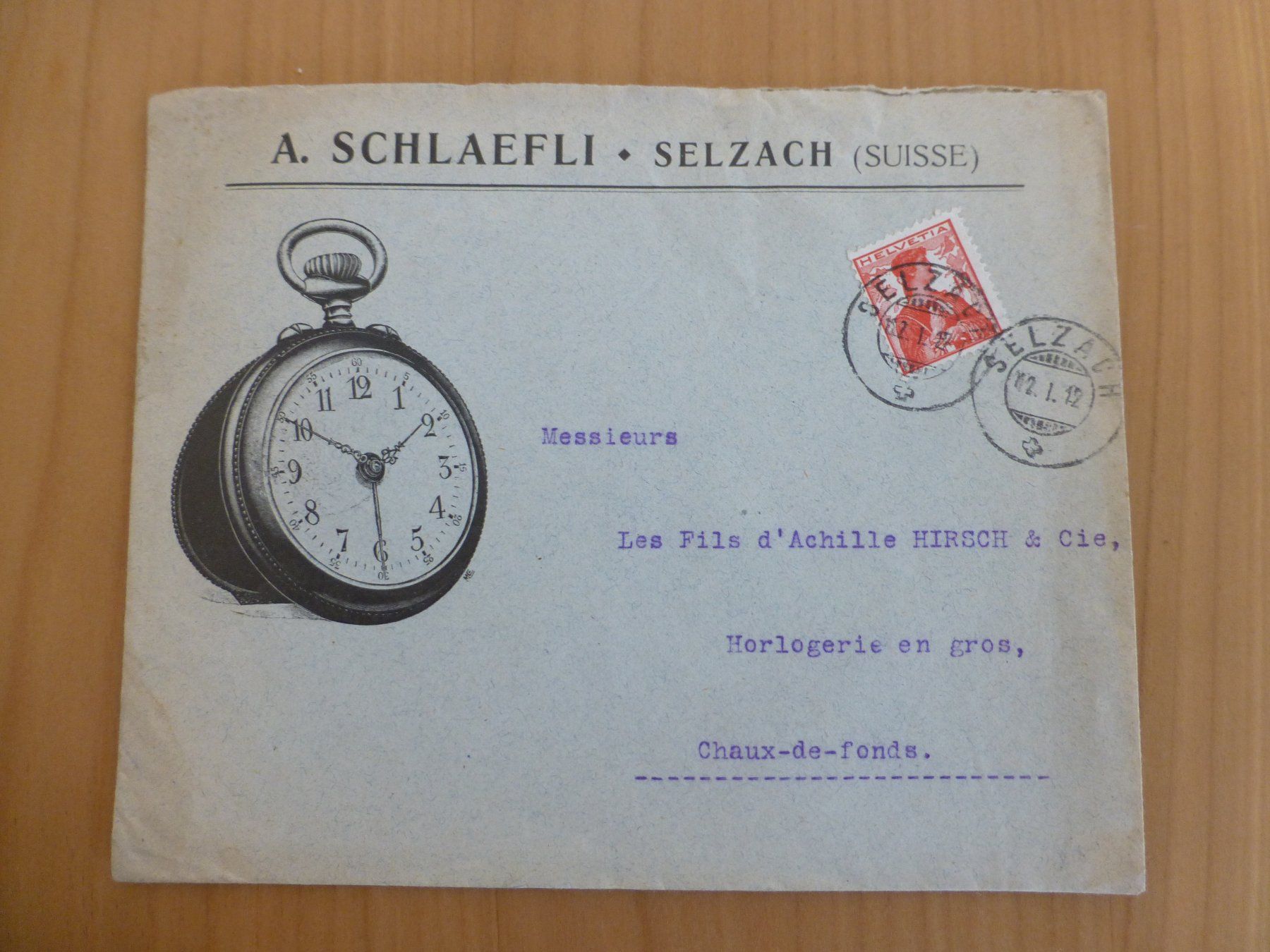 Tutti i francobolli: Selzach, A. Schlaefli 1912 – Usato da Bettlach venduto da 1saurer