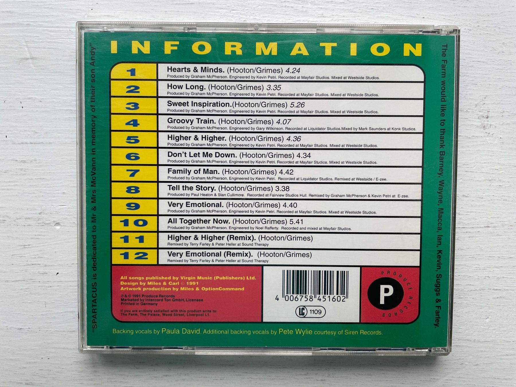 CD: The Farm - Spartacus - CD, 1991 – Usato da Zürich venduto da Andy_t71 1