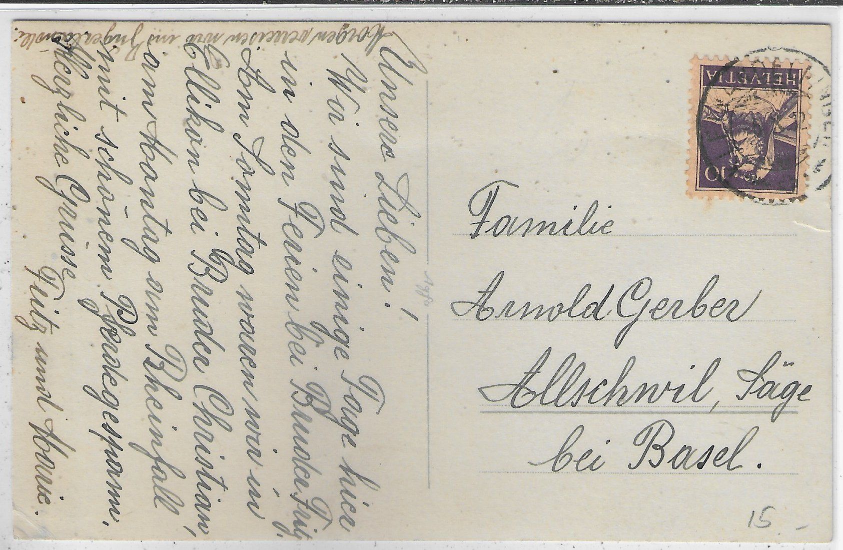 Cartoline postali: Über den Dächern von Andelfingen – Usato da Ettingen venduto da Kartenplanet 1