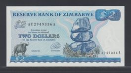 Zimbabwe 2 Dollars 1994 ungefalten