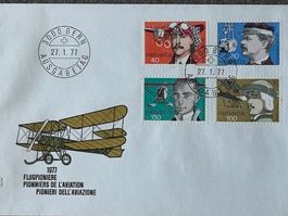 ✈️ 1977 Flugpioniere HELVETIA-Satz ZNr.582-585 Ausgabetag(O)