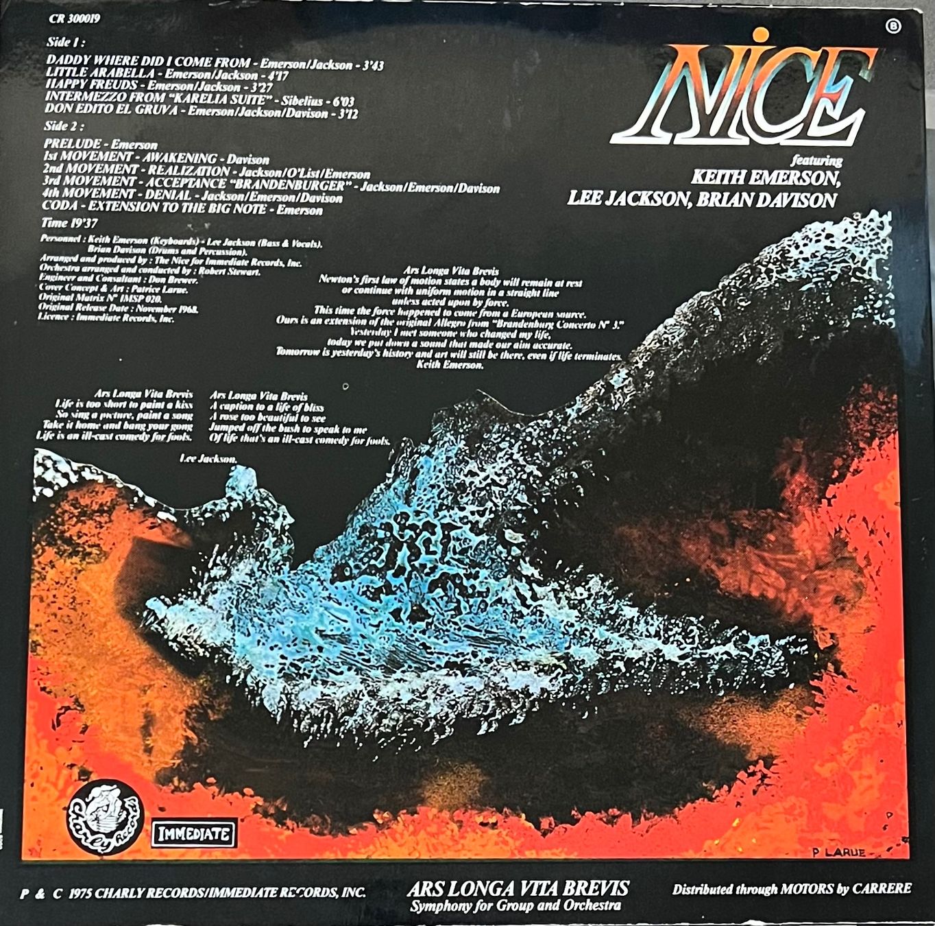 Dischi in vinile: NICE - ARS LONGA VITA BREVIS – Usato da Horw venduto da Belowzero0 1