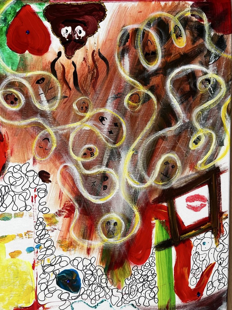 Foto & Immagini: Acrylbild abstrakt Pop Art bunt 65x85  – Nuovo (secondo la descrizione) da Zürich venduto da JasminNebl 2