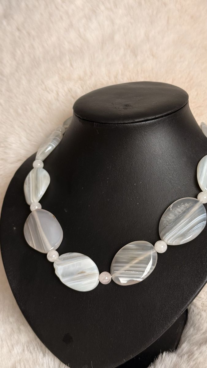 Catenine: Collier en agate et quartz rose. – Usato da Delemont venduto da ann_ftj8 1