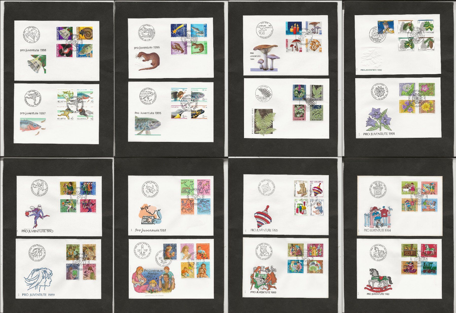 Tutti i francobolli: Schweiz Pro Juventute FDC 1983 bis 1998 – Usato da Au ZH venduto da xelagreb01
