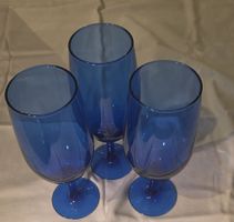 3er Set blaue Weingläser - Perfekt für den Sommerabend!