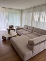 Ecksofa Stoff hellgrau gute Zustand