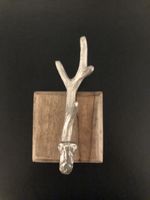 Wandhaken Garderobe Geweih Hirsch Holzoptik Shabby Chic Land