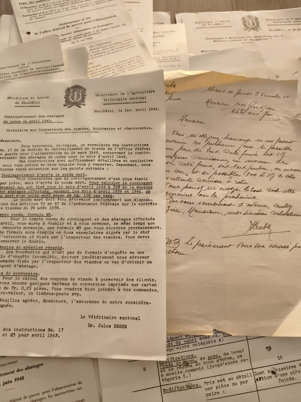 Dokumente: Lot documents administratifs anciens 1941-45 – Gebraucht aus Prilly von jor_x27s 1