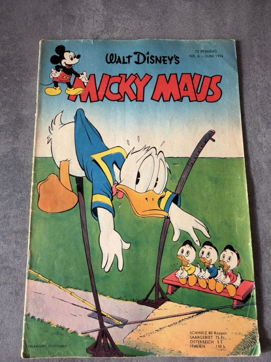 Fumetti: Micky Maus Heft Nummer 6 Juni 1954 Walt Disney Comic – Usato da Oberuzwil venduto da Fundgrube36