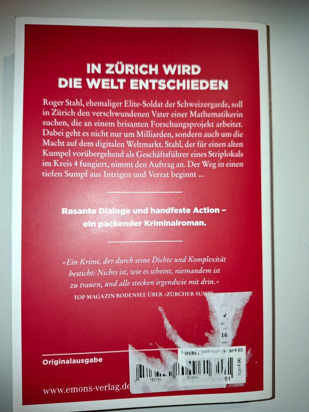 Livres: Zürcher Dämmerung, Michael Moritz – D'occasion à Dietikon par Buchantiqdietikon 1