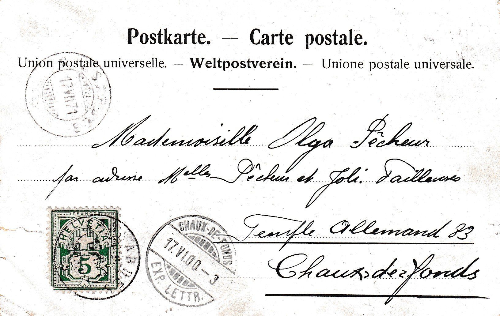 Alle Briefmarken: Soldatenkarken Carte militaire 1900 RETRAITE – Gebraucht aus La Chaux-de-Fonds von Jeannot011 1