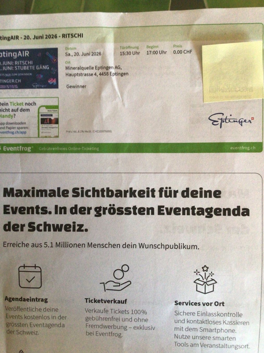Biglietti: Ritschi - Lieblinglieder - Konzert Ticket 20.06.26 Eptingen – Nuovo e nell'imballaggio originale da Lohn-Ammannsegg venduto da stefanluter 2