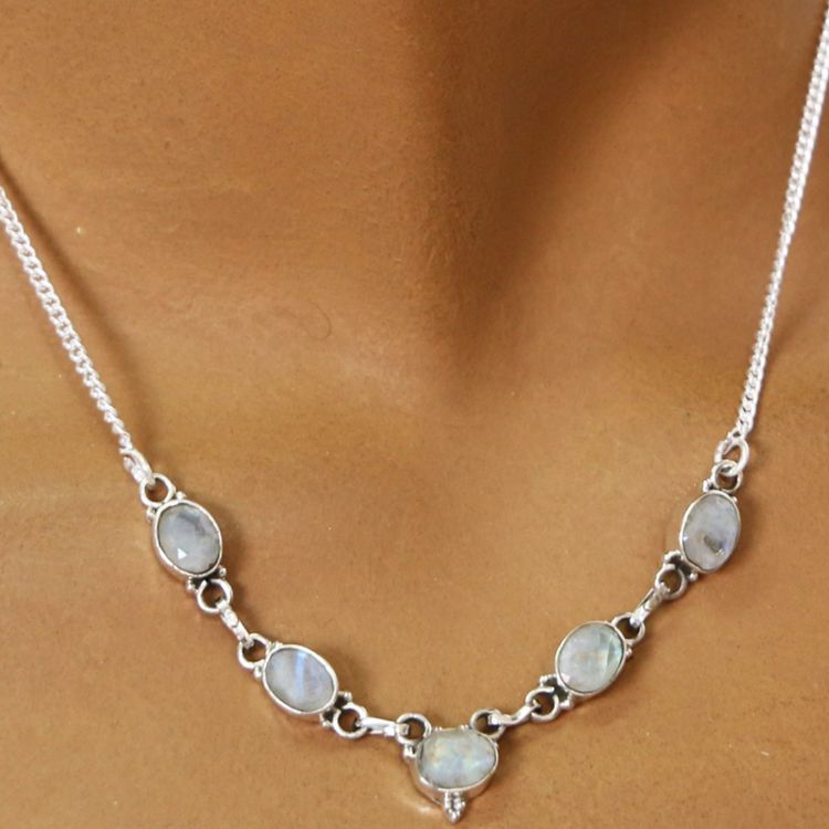 Collana Donna Elli Filigrana Con Pietra Di Luna In Argento 925 – Basic Minimal Fatta A Mano - 4