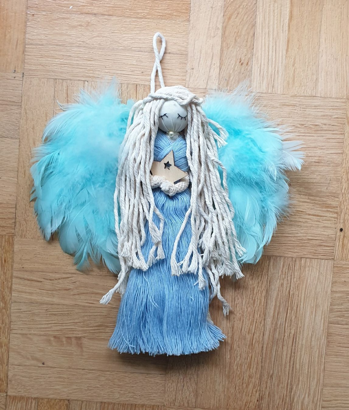 Tutte le decorazioni: Makramee Engel Glück Wanddekor handmade Geschenkidee – Nuovo (secondo la descrizione) da Gelterkinden venduto da Macrameed 1