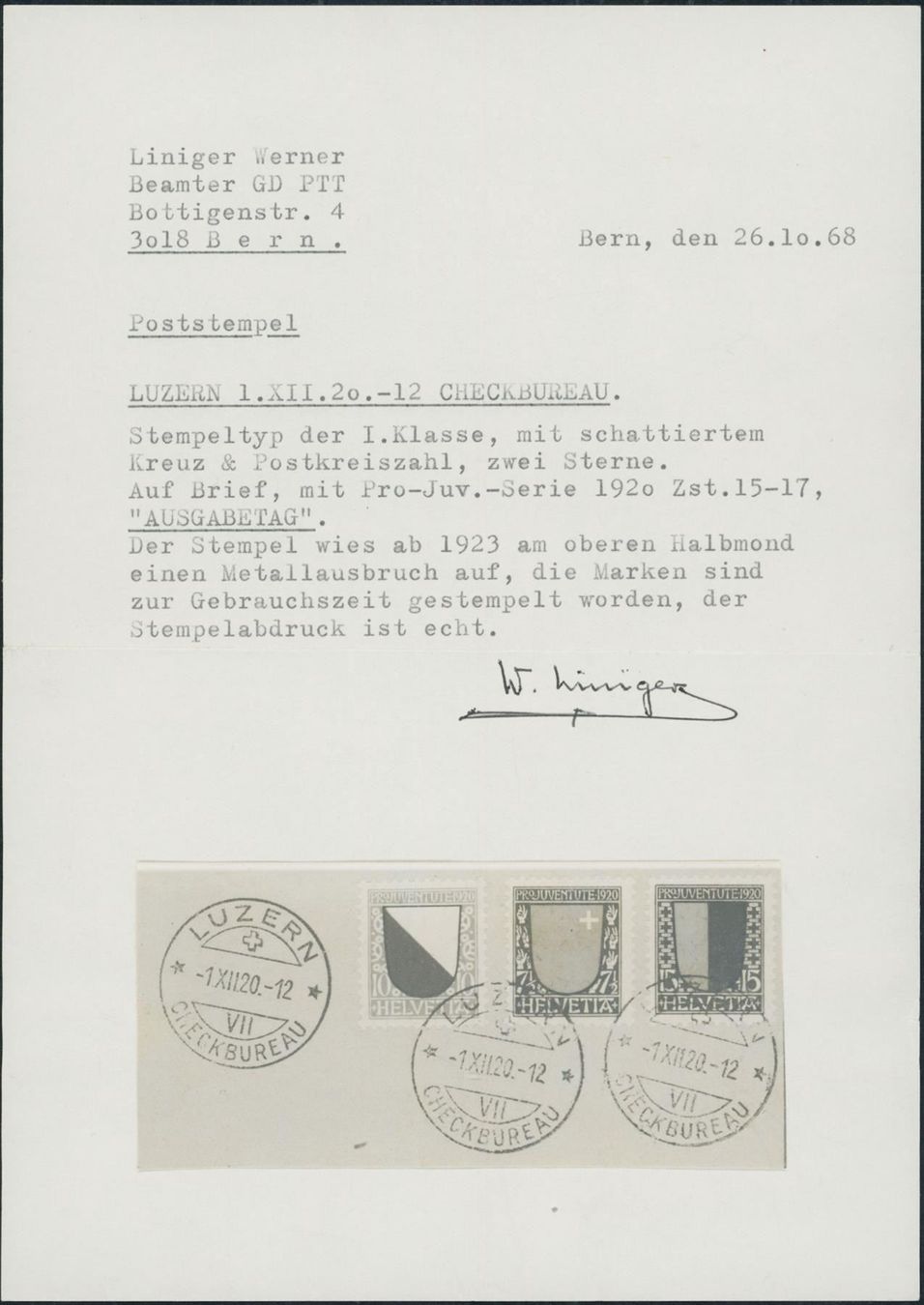 Tutti i francobolli: 1920 - Pro Juventute - FDC ET – Usato da Schindellegi venduto da leecollect 3