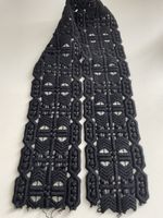 Schwarze Wolle Spitze Stickerei Borte DIY