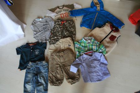 Kinderkleider Set Jacke Weste Hosen Hemden Gr.74/ 80