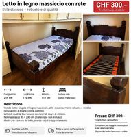 Letto in legno con rete ergonomica regolabile