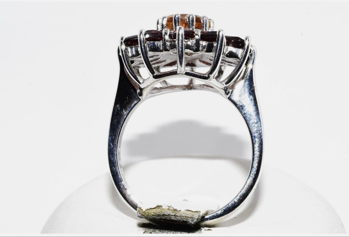 Anelli: .925 Silver 6.00CT Natural Citrine & Granat Ring – Nuovo (secondo la descrizione) da Lenk im Simmental venduto da Janin1984 5