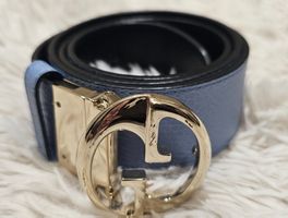 Gucci Reversibler Gürtel blau/schwarz Leder