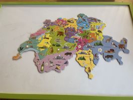 Magnetwand mit Kantone der Schweiz Puzzle ca 60x40cm