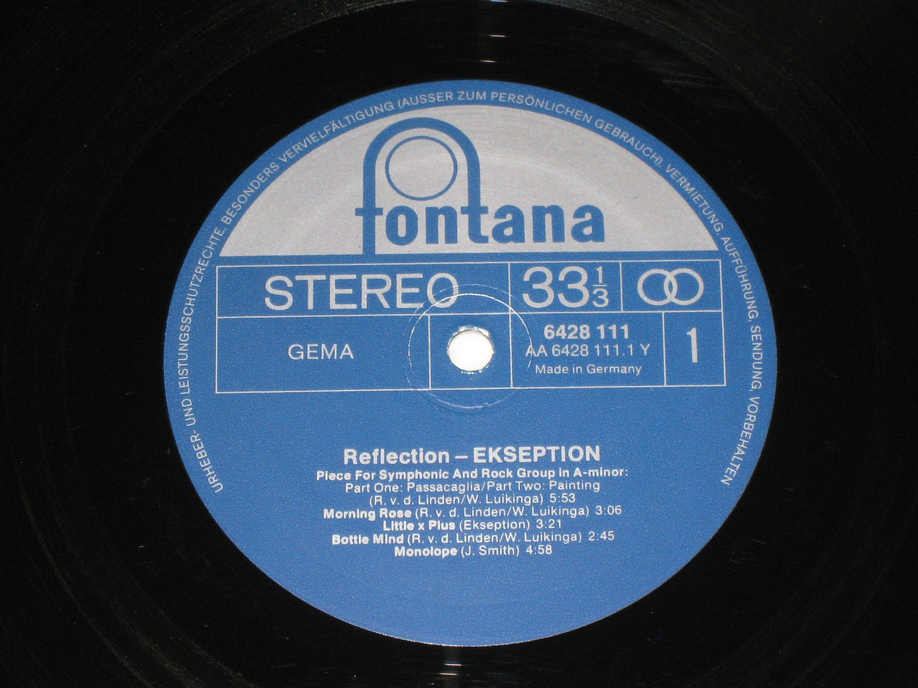 Schallplatten: LP - EKSEPTION - REFLECTION – Gebraucht aus Steckborn von Quo7 1