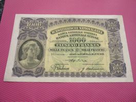 SCHWEIZ BANKNOTEN 1000 FRANKEN 16 JUNI 1931