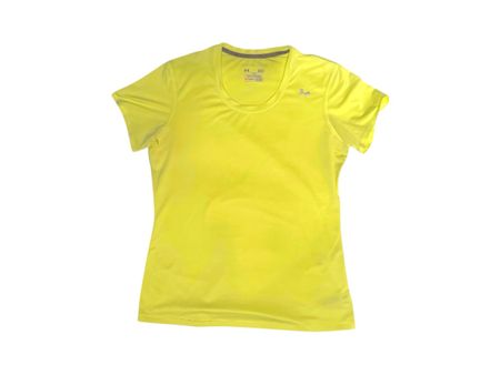 Under Armour HeatGear Sportshirt Gelb, Damen Grösse L Fitted