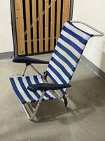 Strandstuhl Blau-Weiss Aluminium faltbar